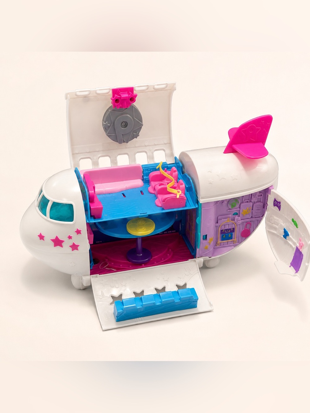 Poly picket  Play Airplane Toy with Pink and Blue Interior